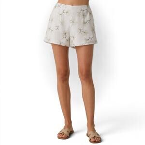 The Room Arc & Co NWT Women's Embroidered Chiffon Shorts L Cream Gold Floral
